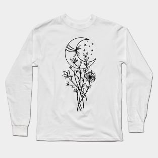 Flowers and Moon Long Sleeve T-Shirt